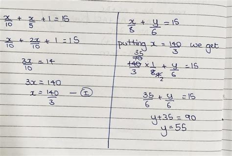solve using substitution method x 10 x 5 1 15x 8 y 6 15