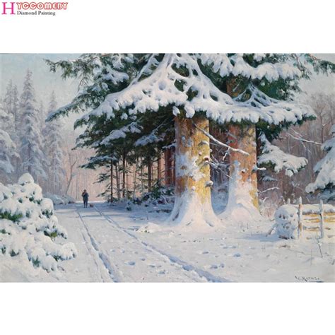 5d Diy Diamond Painting Full Square Cross Stitch Winter Snow Scene