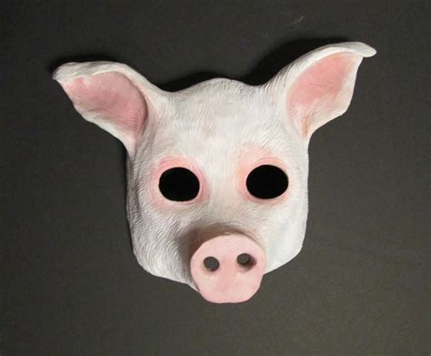 Pig Mask Realistic Farm Animal Mask Pink Pig Hand Painted Etsy Pig