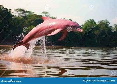 Rare Pink Dolphin Spotted Underwater In The Amazon River Dolphin