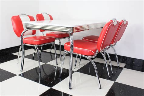 American Diner Furniture 50s Style Retro White 4 Legged Table Etsy Uk