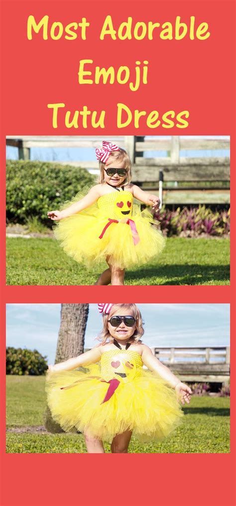 Emoji Costume Heart Eyes Emoji Tutu Dress Smile Emoji Tutu Dress