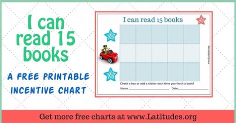 Free Reading Incentive Chart Read 15 Books Fun Cars Free Printable