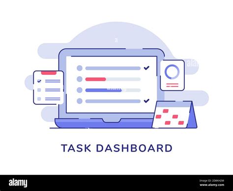 Task Dashboard Concept Check List On Display Laptop Monitor Calendar