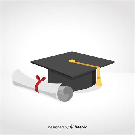 Premium Vector Graduation Cap And Diploma With Flat Design