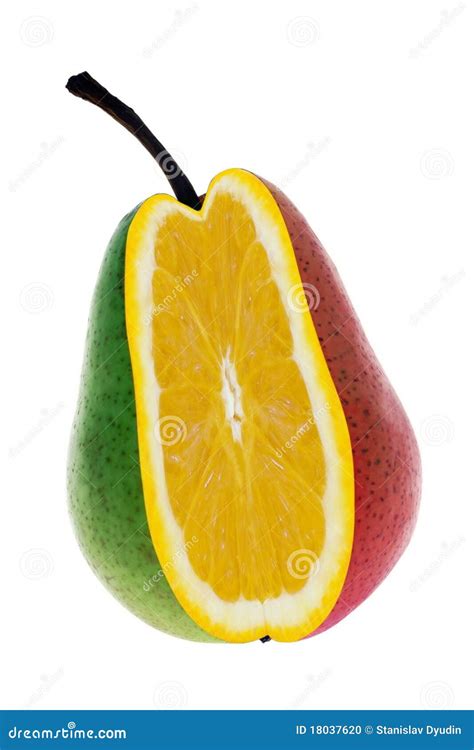 Orange In Pear Stock Photo Image Of Isolated Pear Exotic 18037620