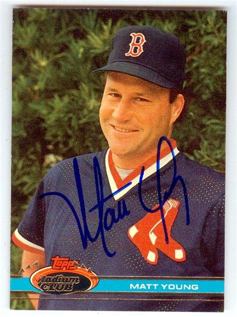Matt Young Autographed Baseball Card Boston Red Sox 1991 Topps