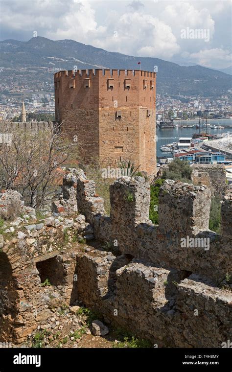 Red Tower Alanya Province Antalya Turkey Stock Photo Alamy
