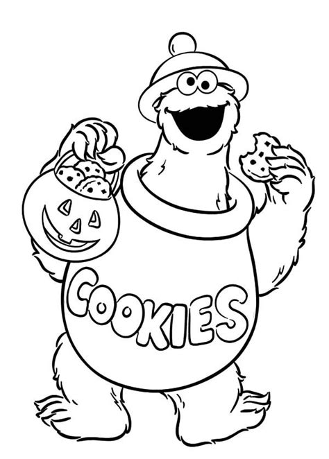 Cookie Monster Halloween Coloring Pages