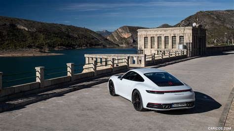 2020 Porsche 911 4s Color Carrara White Metallic Rear Three