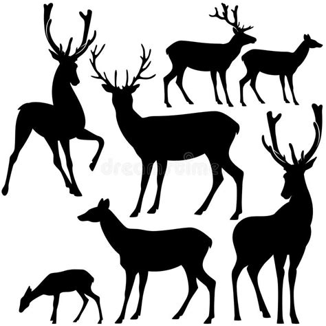 Silhouettes Of Deer Stock Vector Illustration Of Stag 36583067