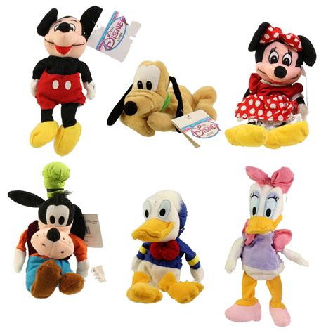 Disney Bean Bag Plushes Set Of 6 Mickey Minnie Donald Daisy