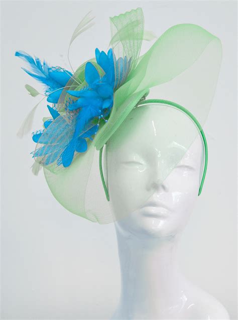 caprilite uk online caprilite big mint green and aqua fascinator hat veil net ascot derby