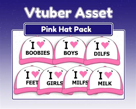 I Heart Hats Vtuber Assets 11 Variations Png Tuber Etsy