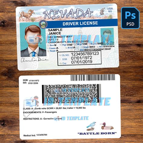 Nevada Driving License Psd Template Old Driving License Template