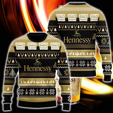 hennessy whiskey 3d printed ugly christmas sweatshirt robinplacefabrics