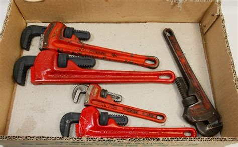 Set Of 5 Ridgid Heavy Duty Pipe Wrenches