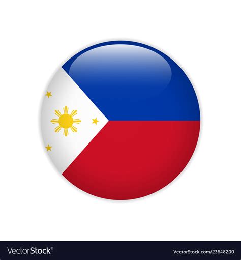 Philippines Flag On Button Royalty Free Vector Image