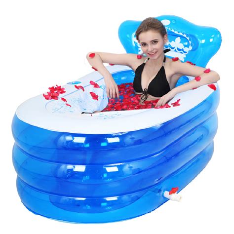 This is now finally possible, even if you have a small bathroom. Portable bath adult bathtub plastic inflatable bath tub ...