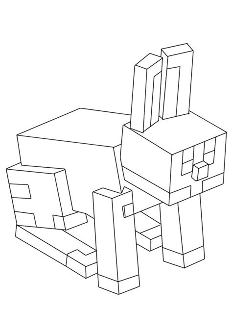 Rabbit Minecraft Coloring Page Funny Coloring Pages