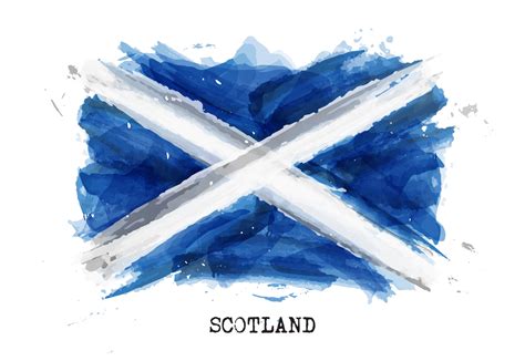 Bandera De Pintura De Acuarela Realista De Escocia Vector 2702558