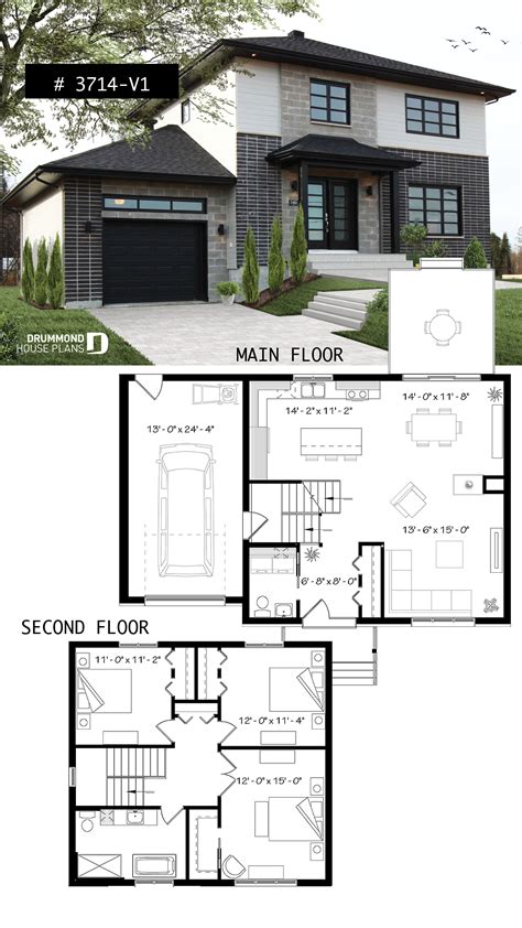 The sliding door doesn't only provide ventilation and natural light, but also. Two-story contemporary home plan with garage, open dining ...