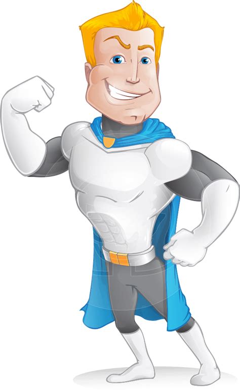 Muscle Superhero Cartoon Vector Character Aka Mister Whiteboard