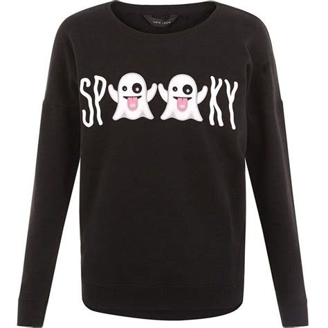 Black Spooky Emoji Sweatshirt 3585 Isk Liked On Polyvore Featuring Tops Hoodies Sweatshirts