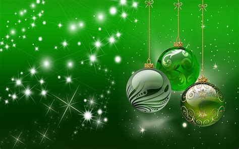 Hd Wallpaper Christmas Green Background Stars Snowflakes