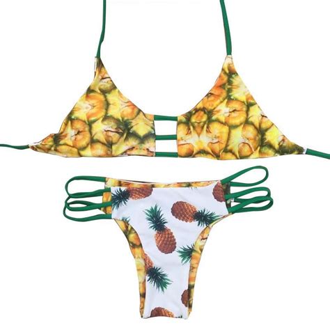 meg liz swimwear aquata reversible white pineapple bikini set my xxx hot girl