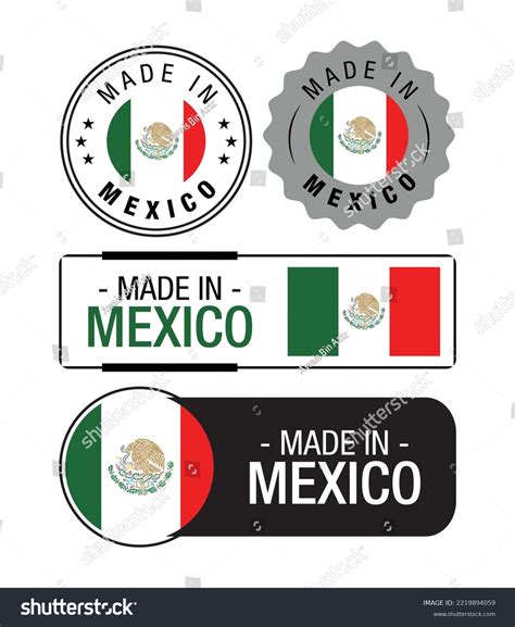 Set Made Mexico Labels Logo Mexico Stock Vector Royalty Free