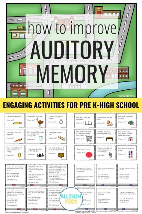 Auditory Processing And Memory Activities Speech Therapy Activities Memory Activities Speech