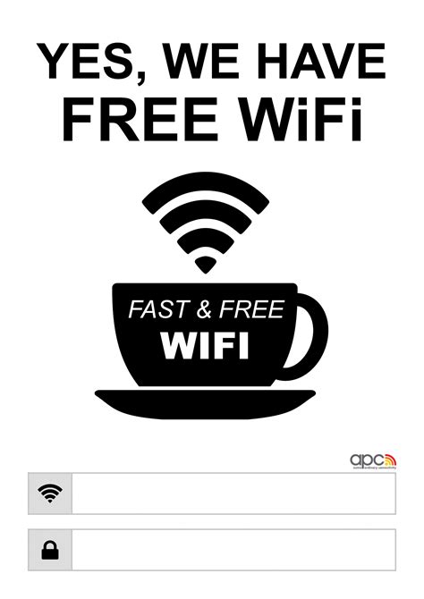 Free Printable Wifi Password Signs Poster Template Downloads Apc