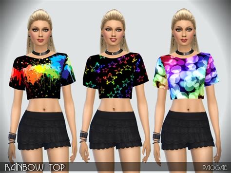 Rainbow Top By Paogae At Tsr Sims 4 Updates