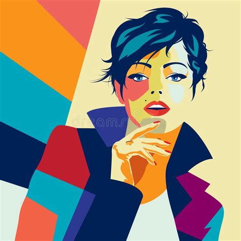 fashion woman in style pop art vector illustration stock vector illustration of modern