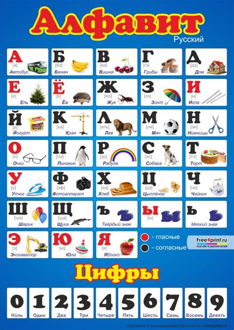 Красивые плакаты с русским алфавитом в хорошем качестве