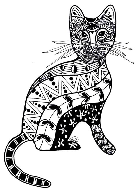 Cat Zentangle Dog Coloring Page Art Blank Coloring Pages