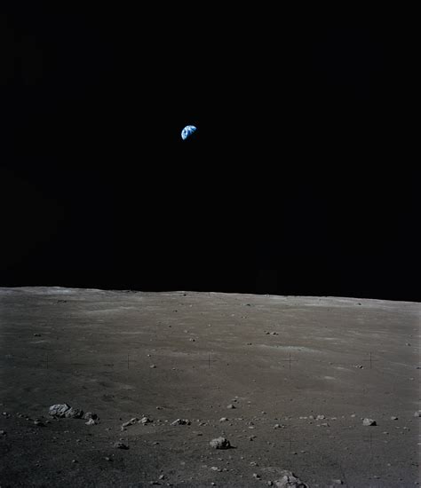 Earth Photographed From The Surface Of The Moon By Apollo 17 Astronaut