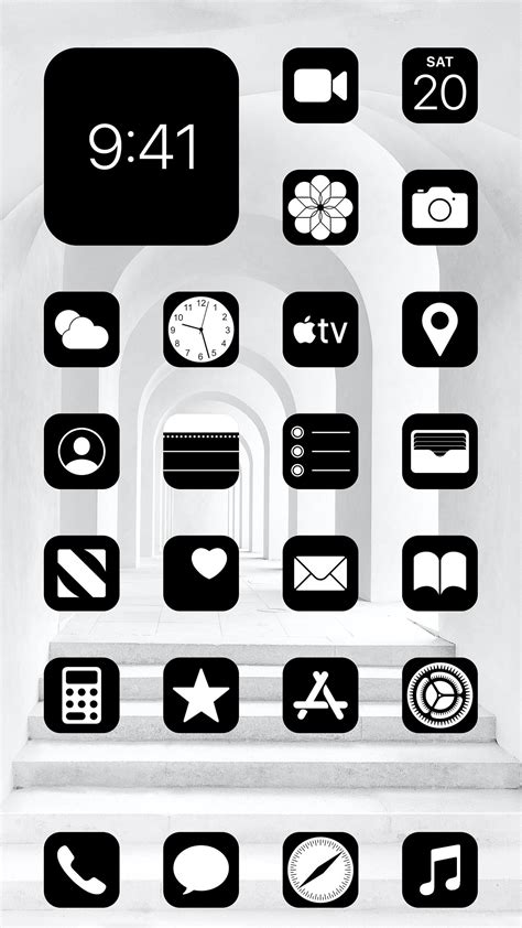 Aesthetic Black Ios 14 App Icons Pack 108 Icons 1 Color Etsy App