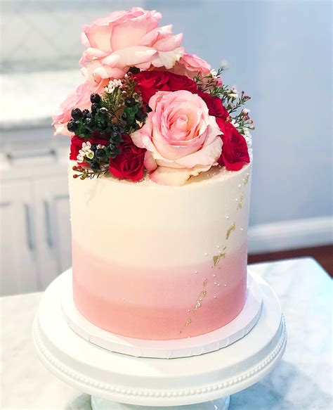 Floral Ombré Cake Ombre Cake Decorating Pink Wedding Cake Birthday