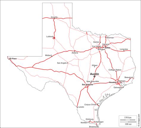 Texas Outline Texas Free Map Blank Outline Base 2