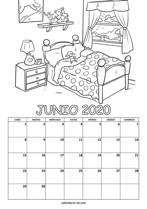 Calendario Junio 2020 Para Colorear Calendario Junio Calendario En Blanco Meses Calendario