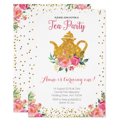 Print and make your own invitations. Create your own Invitation | Zazzle.com | Tea party ...