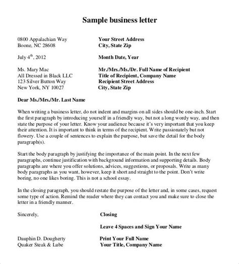 Sample Business Letter Template
