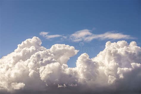 Beautiful Cumulonimbus Stormy Rain Cloud Formations In Summer Sunset