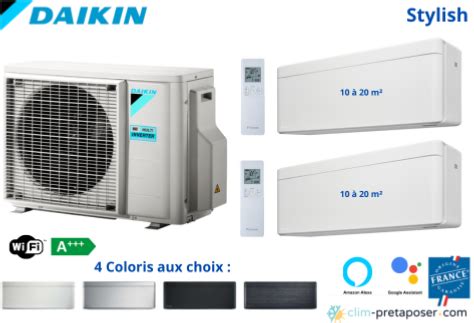 Climatisation réversible bi split DAIKIN 2MXM40A9 2x FTXA20AW STYLISH 4