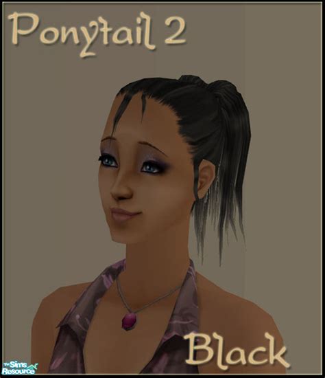 The Sims Resource Ponytail 2 Black