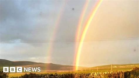 Double Reflected Rainbow Photographed In Orkney