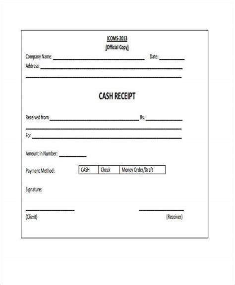 19 Cash Receipt Templates Free Sample Example Format Download