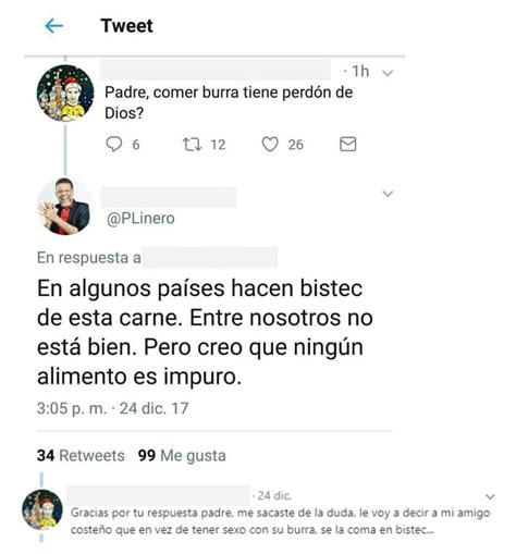 El padre linero confiesa que le gusta una mujer y aclara rumores si es la misma del video que se filtró en redes. Comer burra tiene perdón de Dios?", la pregunta que le ...